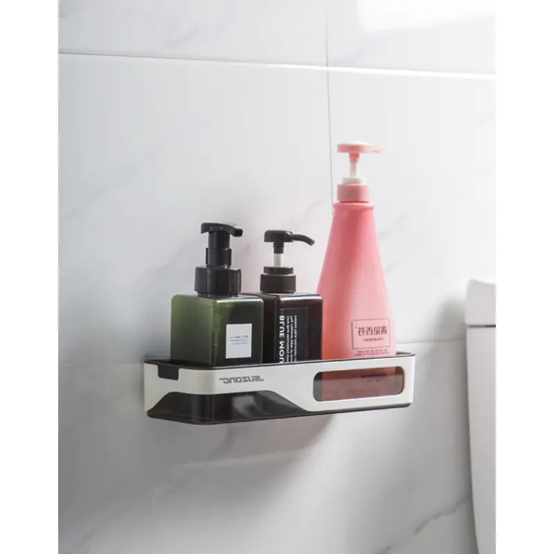 Wall-Mounted Bathroom Storage Rack Without Drilling