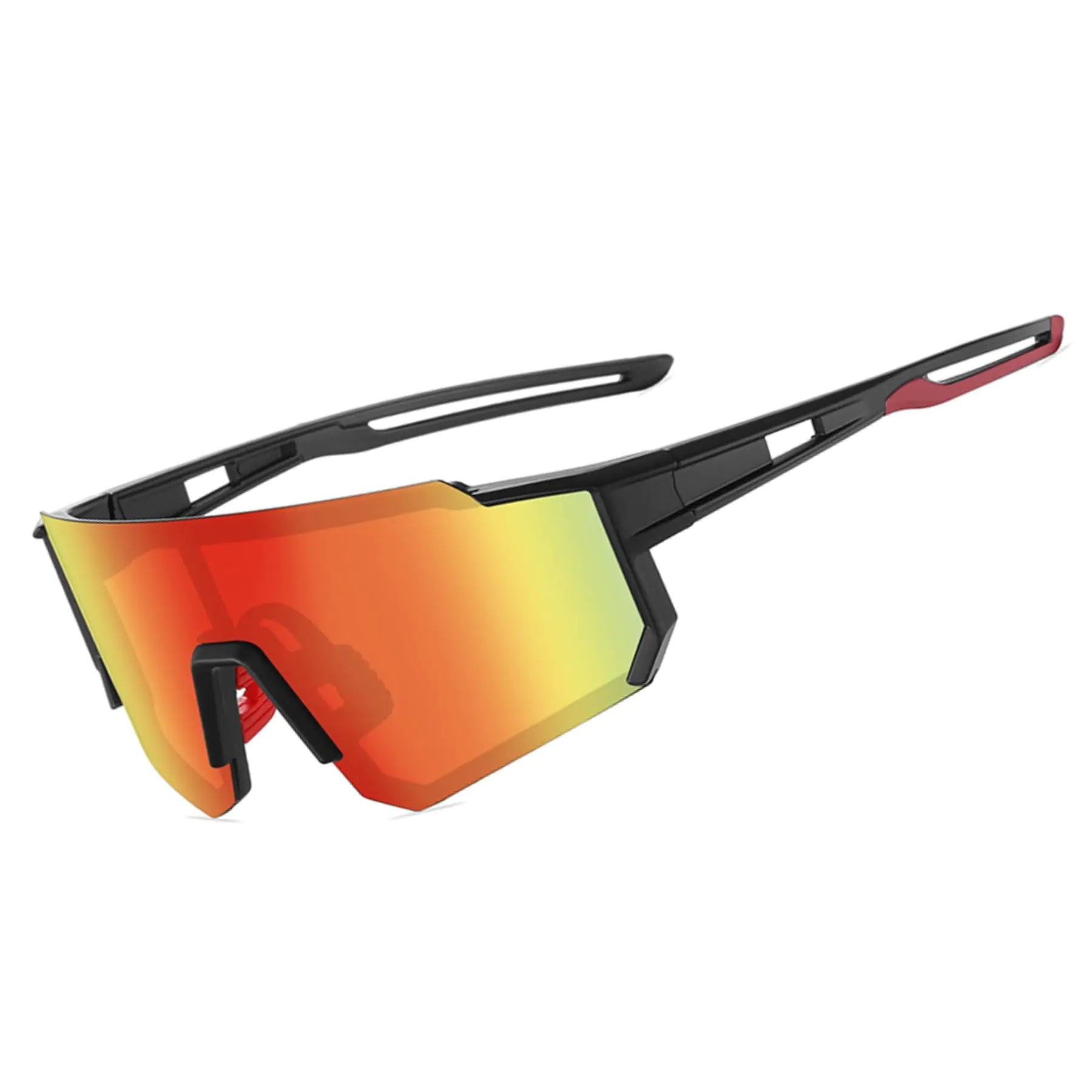 Tsctswk Polarized Sports Sunglasses Men Women Outdoors UV Protection Sun glassesCycling Fishing Baseball Running Sunglasses (Red & Black Frame)